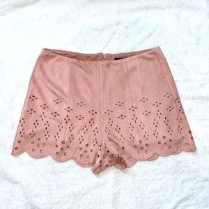 Blush pink high wasted shorts